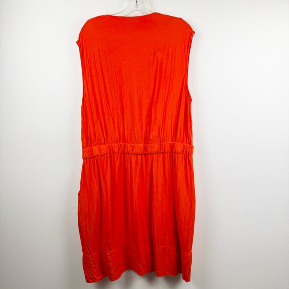 Kenneth Cole Orange Sleeveless Surplice Dress Size 2X - Picture 8 of 16